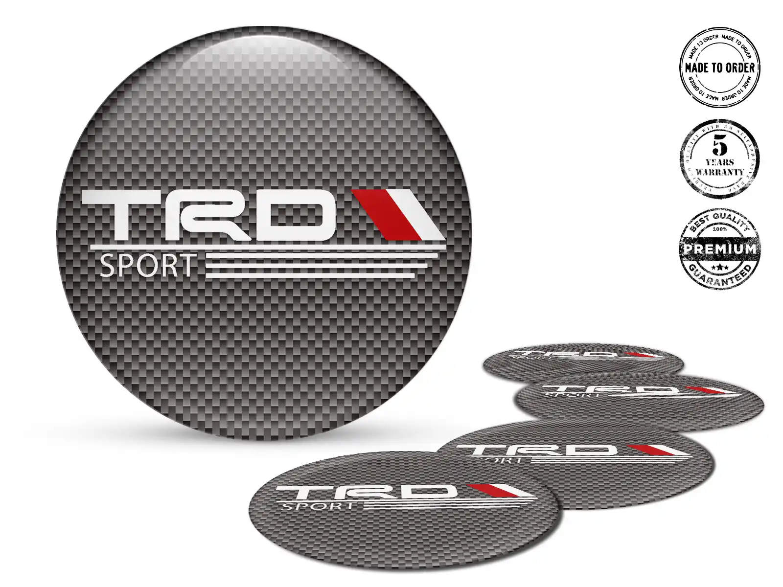 Toyota TRD Pegatinas de Rueda Versión Emblemas Bombados de Resina